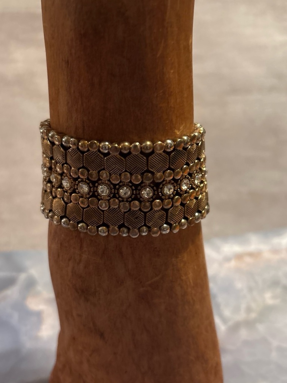Gold-Tone Crystal & Beaded Stretch Bracelet